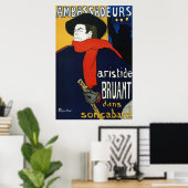 Poster Toulouse-Lautrec Ambassadeurs Aristide Bruant (Bureau à domicile)