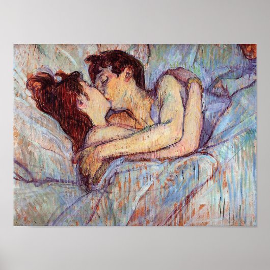 Poster Toulouse Lautrec - En Lit Les Amoureux Lesbiens Ba (Devant)
