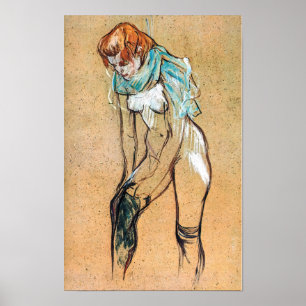 Poster Toulouse-Lautrec - Femme qui tire son bas