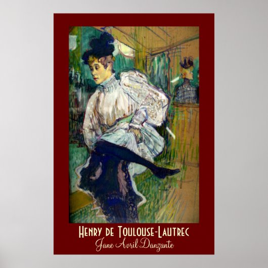 Poster Toulouse-Lautrec : Jane Avril Danzante (Devant)