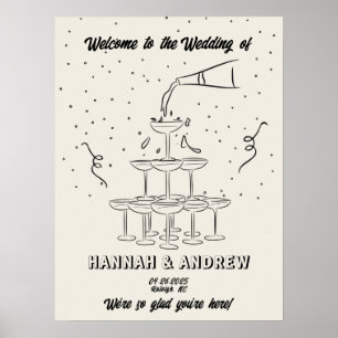 Poster Tour Champange Mariage de bienvenue de Hannah