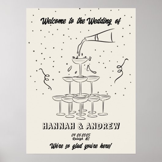 Poster Tour Champange Mariage de bienvenue de Hannah (Devant)
