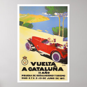 Poster Tour de Catalogne 1917 Course Vintage