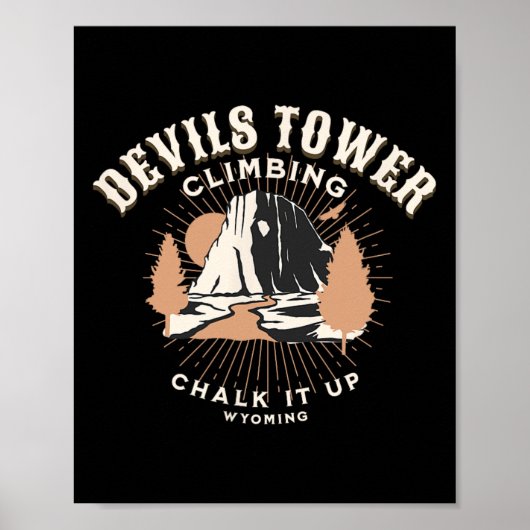Poster Tour de Devils retro Wyoming Escalade de rochers d (Devant)