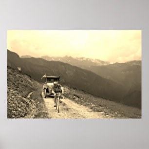 Poster Tour de France 1925 Coureur inconnu Col d'Aubisque