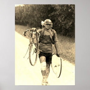 Poster Tour de France 1928 Italie Giusto Cerutti Sepia