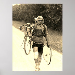 Poster Tour de France 1928 Italie Giusto Cerutti Sepia