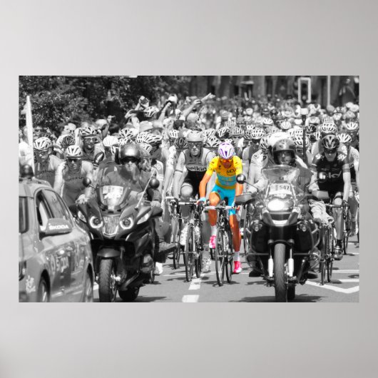 Poster Tour de France Jaune Jersey Peloton Course cyclist (Devant)