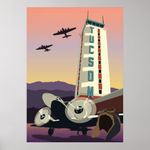 Poster Tour de l'aviation 28 po x 20 po - Tucson, Arizona