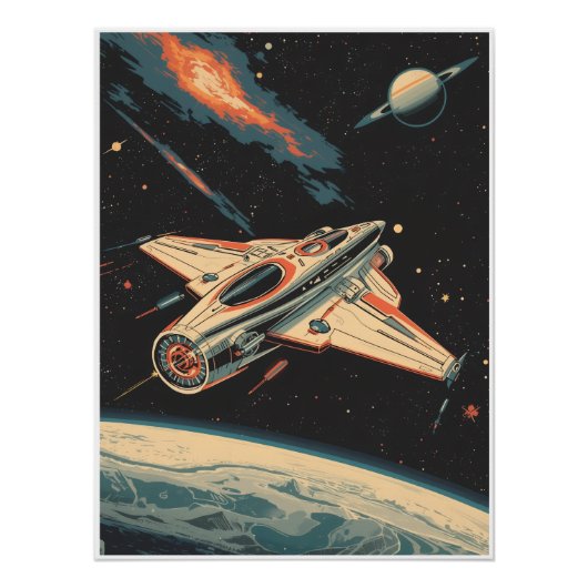 Poster Tour de l'espace - Futurisme du milieu du siècle (Devant)