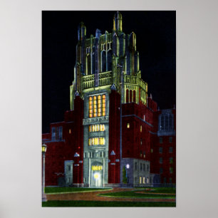 Poster Tour de l'hôpital Iowa de Iowa la nuit