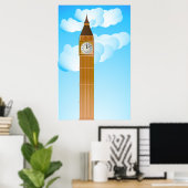 Poster Tour de l'horloge et Big Ben (Bureau à domicile)
