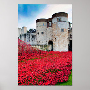 Poster Tour de Londres Poppies rouges