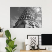 Poster Tour de Pise en noir et blanc Italie (Bureau à domicile)