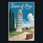Poster Tour de Pise Italie Voyage Art Vintage<br><div class="desc">Tour de Pise dans un style vectoriel. La Tour penchée de Pise,  ou simplement la Tour de Pise,  est le campanile,  ou clocher indépendant,  de la Cathédrale de Pise.</div>