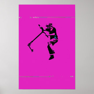 Poster Tour de scooter à fouet - Cavalier de scooter de s