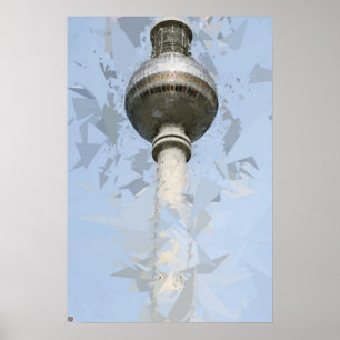 Poster Tour de télévision de Berlin Art abstrait Allemagn