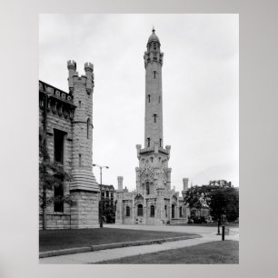 Poster TOUR D'EAU vintage DE CHICAGO 1933
