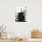 Poster Tour du Japon noir et blanc (Cuisine)