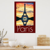 Poster Tour Eiffel à Paris Oeuvre d'art France Voyage (Cuisine)