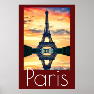 Poster Tour Eiffel à Paris Oeuvre d'art France Voyage