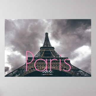 Poster Tour Eiffel à Paris Ville d'Amour romantique