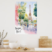 Poster Tour Eiffel Aquarelle Dreamscape (Cuisine)