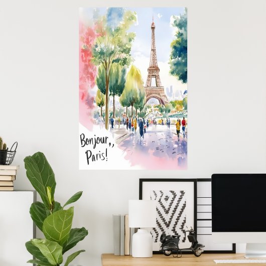Poster Tour Eiffel Aquarelle Dreamscape (Bureau à domicile)