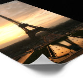 Poster Tour eiffel au lever du soleil du trocadero (Coin)