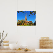 Poster Tour Eiffel avec arbres d'automne et feuilles (Cuisine)