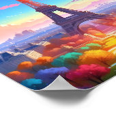 Poster Tour Eiffel Ciel arc-en-ciel (Coin)