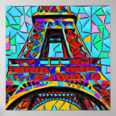 Poster Tour Eiffel dans le style de Robert Delaunay. (Devant)