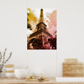 Poster Tour Eiffel en Amour Ville Paris Automne Couleurs (Cuisine)