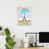 Poster Tour Eiffel en aquarelle (Bureau à domicile)