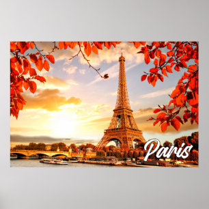 Poster Tour Eiffel En Automne Paris, France