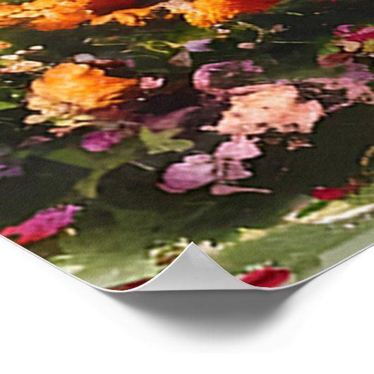 Poster Tour Eiffel en fleurs au printemps Paris (Coin)