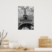 Poster Tour Eiffel en noir et blanc (Cuisine)
