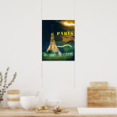 Poster Tour Eiffel en soirée (Cuisine)