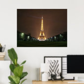 Poster Tour Eiffel en soirée (Bureau à domicile)