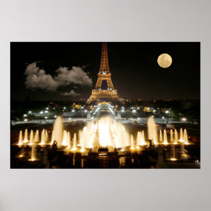 Poster Tour Eiffel en soirée