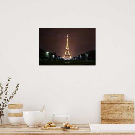 Poster Tour Eiffel en soirée (Cuisine)