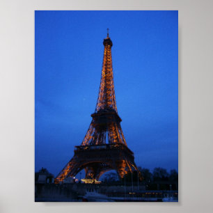 Poster Tour Eiffel en soirée