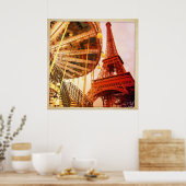 Poster Tour Eiffel et Carrousel (Cuisine)