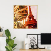 Poster Tour Eiffel et Carrousel (Bureau à domicile)