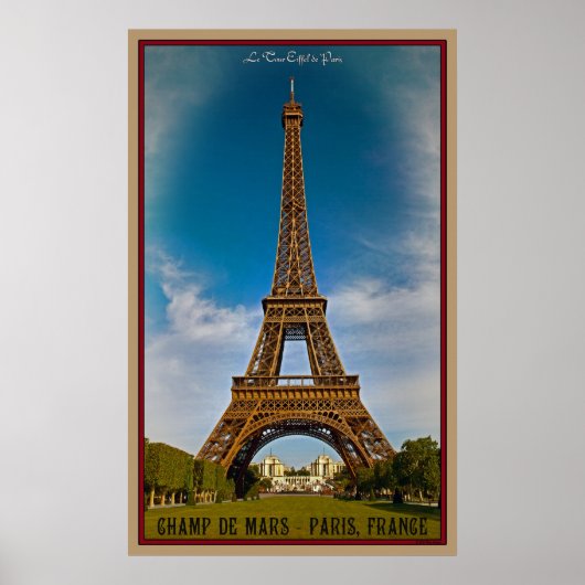 Poster Tour Eiffel et Champ de Mars (Devant)
