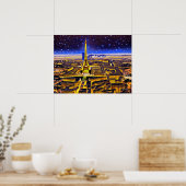 Poster Tour Eiffel et Paris sous les étoiles (Cuisine)