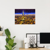 Poster Tour Eiffel et Paris sous les étoiles (Bureau à domicile)