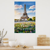 Poster Tour Eiffel lever du soleil à Paris (Cuisine)