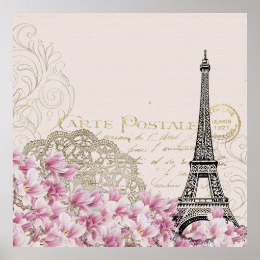Poster Tour Eiffel Meilleure Destination de Mariage Paris (Devant)