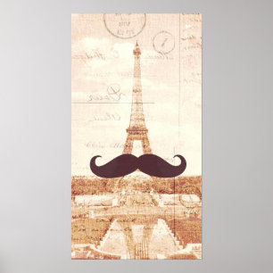 Poster Tour Eiffel Moustache